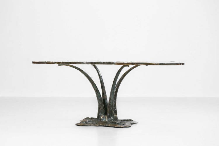 table basse lothar klute bronze design allemand verre 1