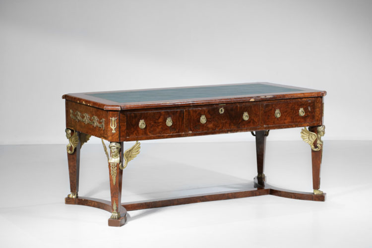 bureau francais style empire colonial bronze et acajou E404