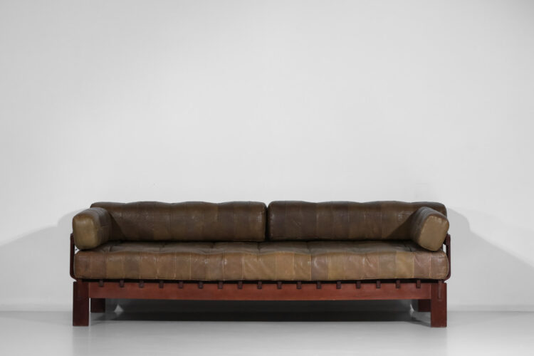 canapé banquette style de sede en cuir design années 60 C232