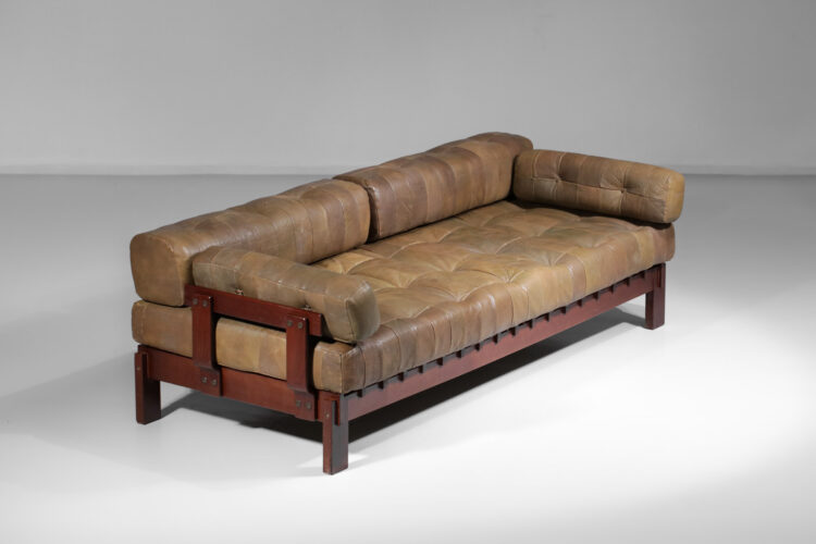 canapé banquette style de sede en cuir design années 60 C232 13