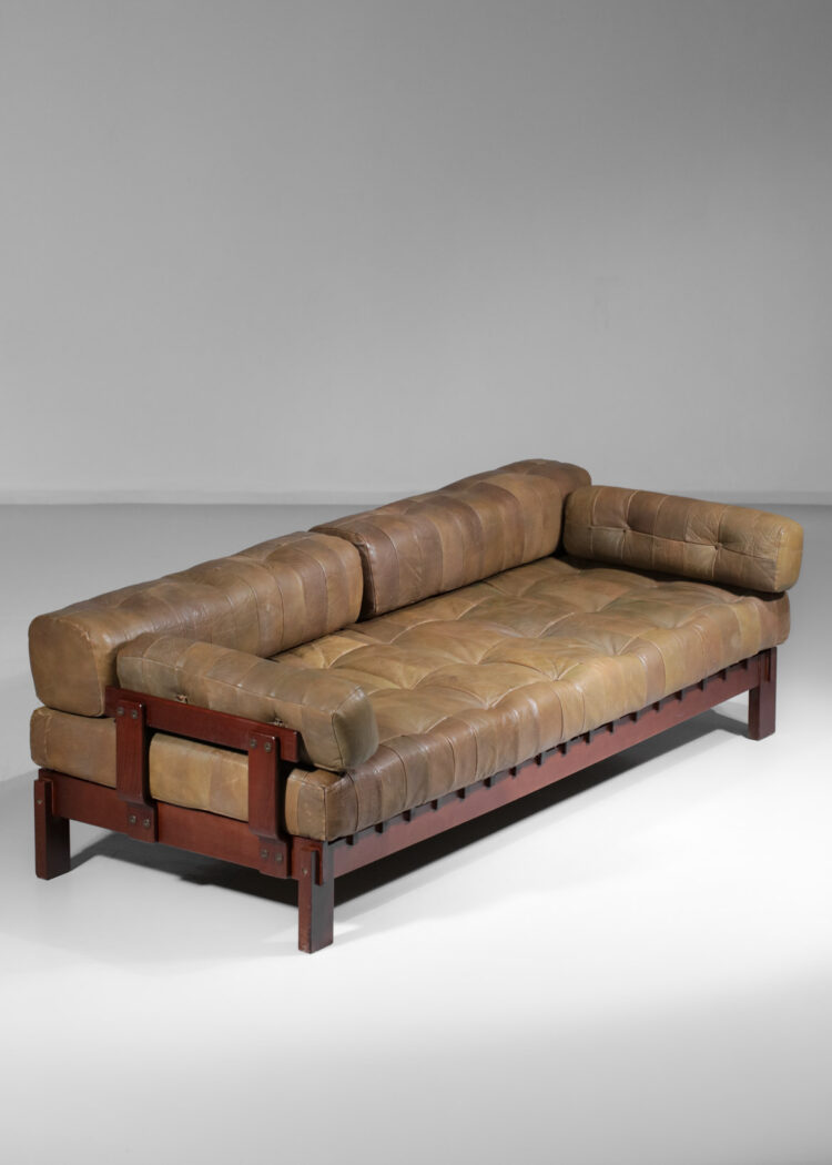 canapé banquette style de sede en cuir design années 60 C232