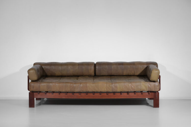 canapé banquette style de sede en cuir design années 60 C232