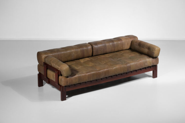 canapé banquette style de sede en cuir design années 60 C232