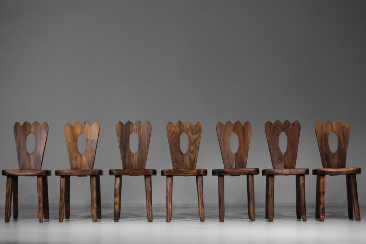 chaises francaise regionaliste en orme massif style hanninen olavi