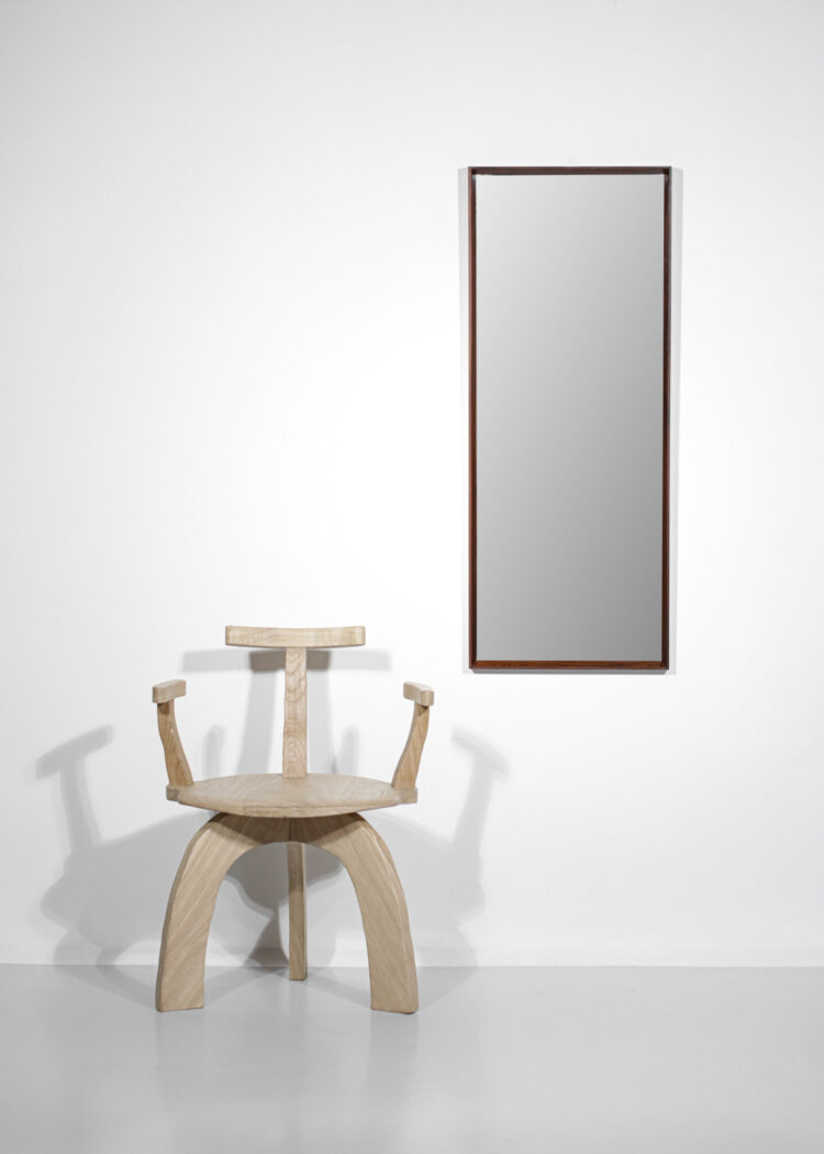 miroir danois scandinave en palissandre rectangulaire D289