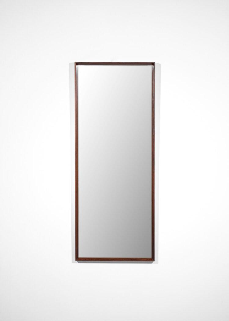 miroir danois scandinave en palissandre rectangulaire D289