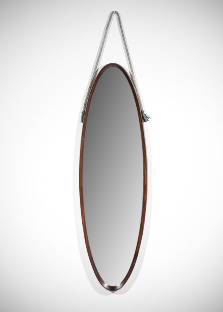 miroir italien ovale en palissandre E396