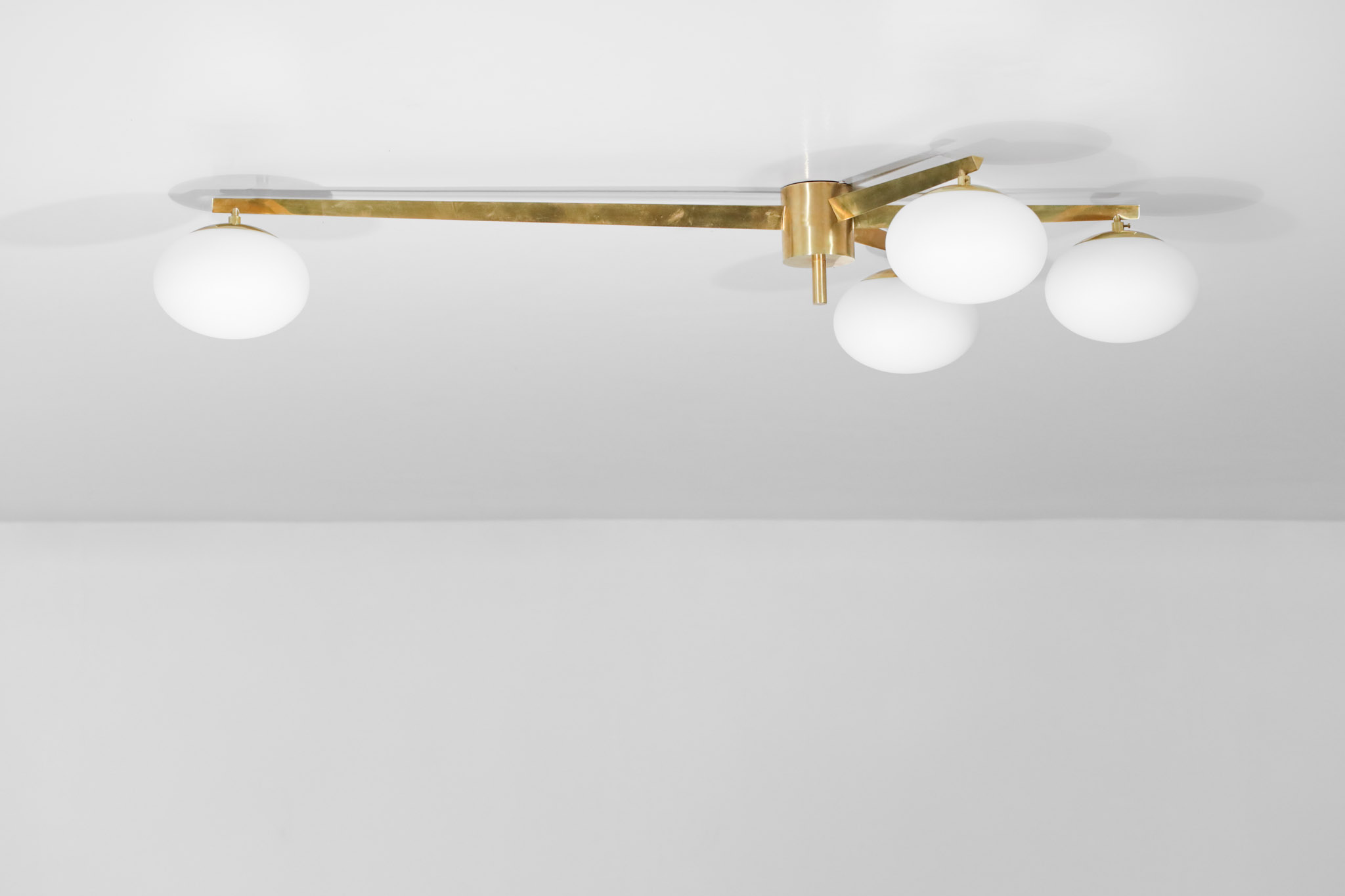 focus Productie Tactiel gevoel ceiling lamp 4 opalines style angelo lelli italian design “Mila” – GU106 –  Danke Galerie