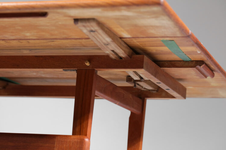 table basse danoise en teck transformable en table de salle à manger scandinave F136