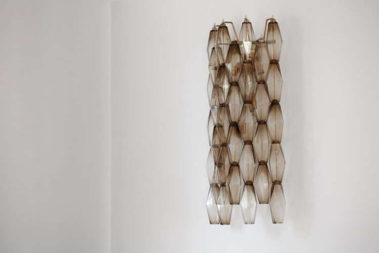 paire d'appliques polyèdres cascade en verre de murano style scarpa EL1342