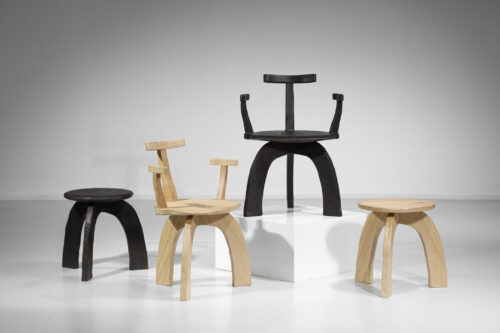 Chaise fauteuil vincent vincent "80/20" danke galerie - VV102 chêne et bois brulé
