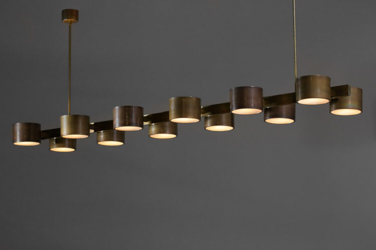 Grand lustre 12 coupelles dans le style de hans agne jakobsson EL136