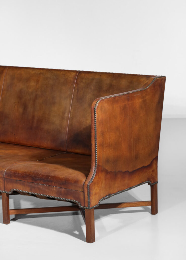 canapé banquette danois kaare klint model 4118 cuir cognac Rud Rasmussen