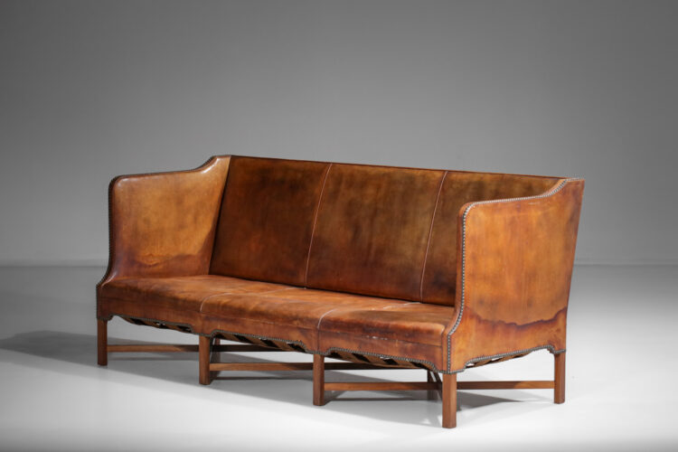 canapé banquette danois kaare klint model 4118 cuir cognac Rud Rasmussen