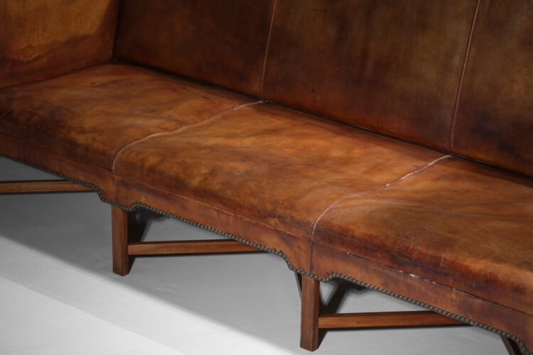 canapé banquette danois kaare klint model 4118 cuir cognac Rud Rasmussen