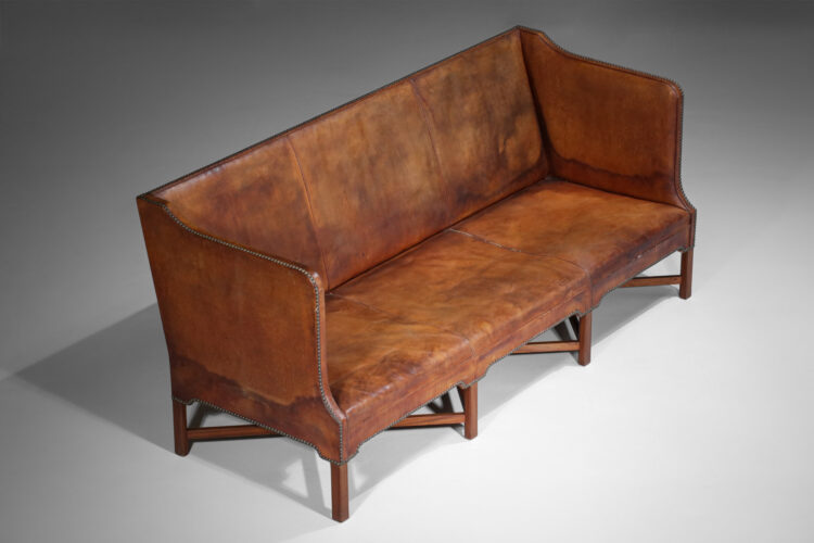 canapé banquette danois kaare klint model 4118 cuir cognac Rud Rasmussen