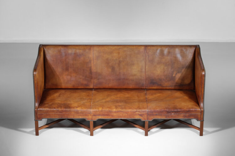 canapé banquette danois kaare klint model 4118 cuir cognac Rud Rasmussen