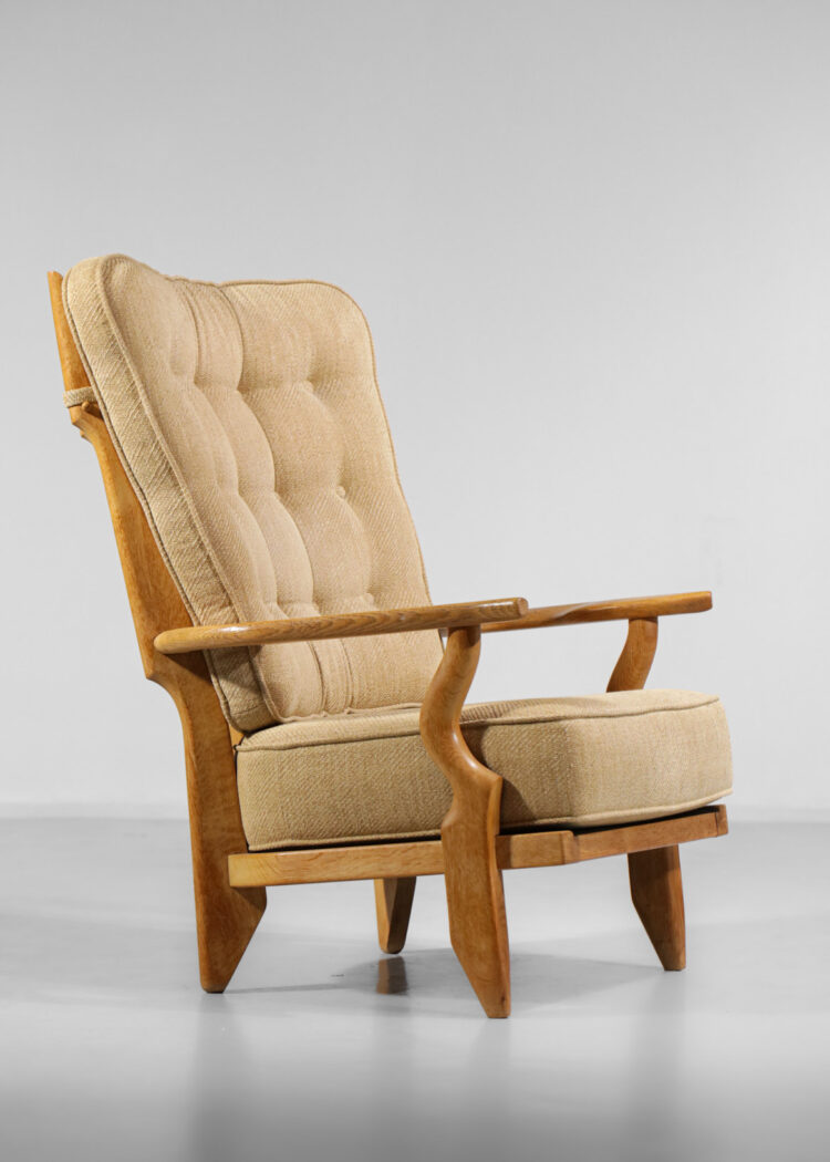 fauteuil Grand repos par guillerme et chambron en chene années 60 F125