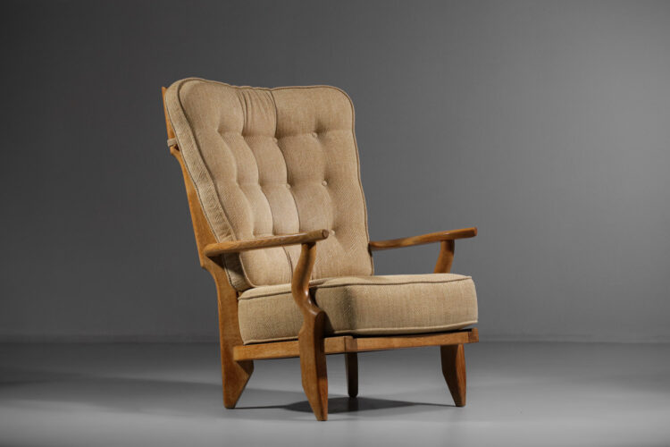 fauteuil Grand repos par guillerme et chambron en chene années 60 F125