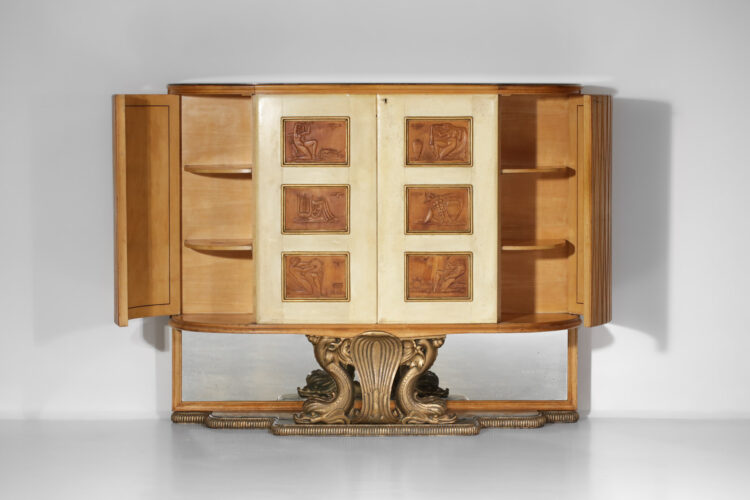 grand meuble bar italien par osvaldo borsani parchemin poisson E379
