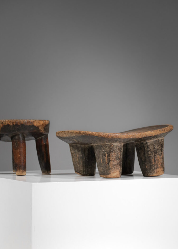 petits tabouret africain senoufo dogon en bois massif années 60