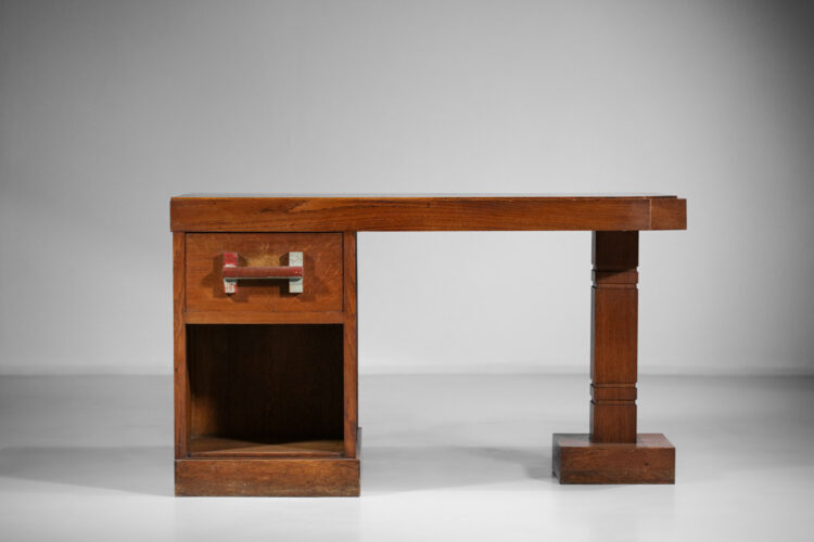 Bureau brutaliste années 50 chêne massif design vintage