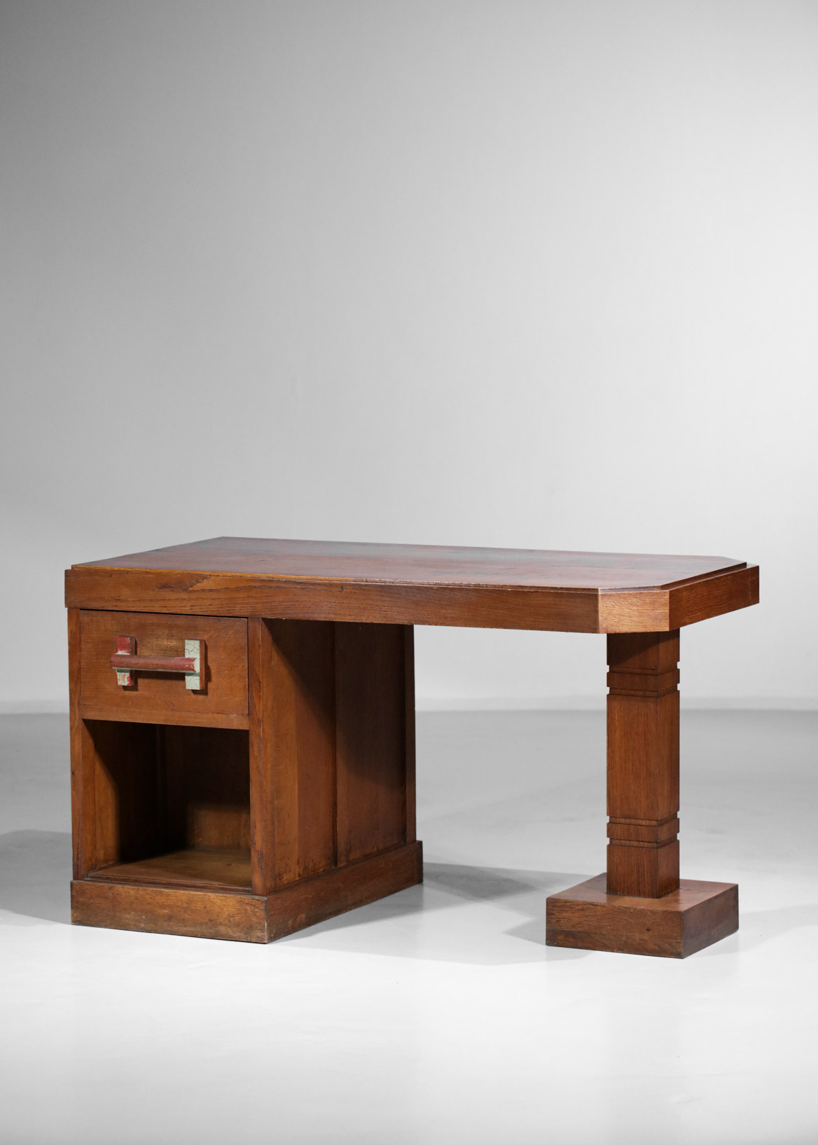 zonlicht Varen mond Brutalist desk 50's solid oak vintage design – F193 – Danke Galerie