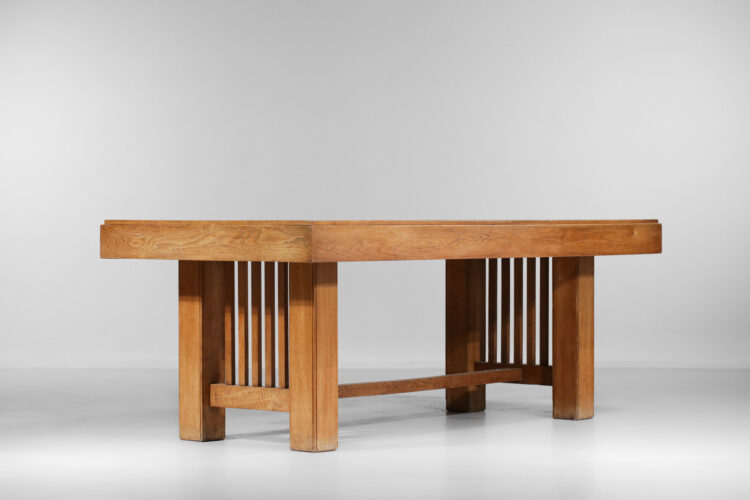 Bureau moderniste chêne massif années 60 façon Frank Lloyd Wright