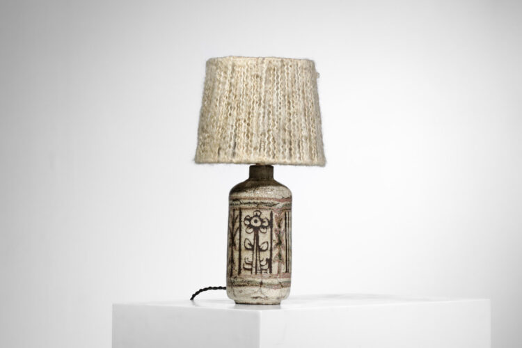 Lampe d'appoint / bureau céramique Jean Derval atelier de Mûrier années 60