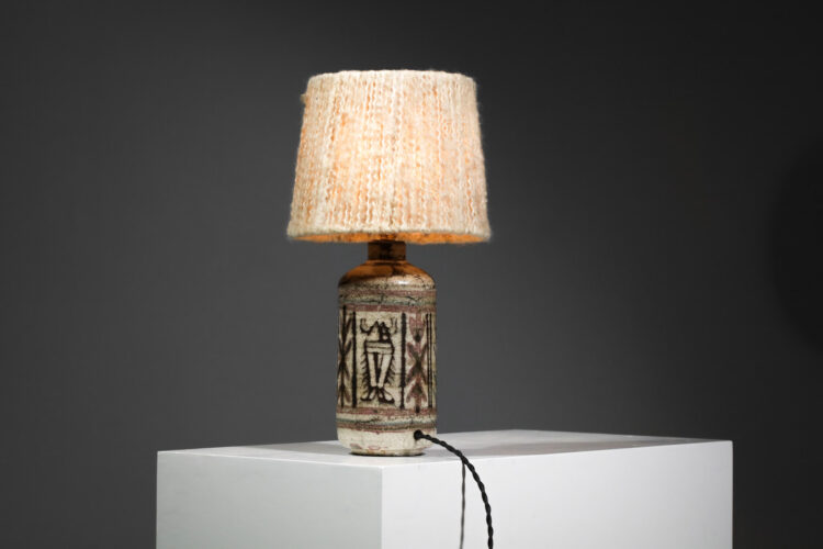 Lampe d'appoint / bureau céramique Jean Derval atelier de Mûrier années 60
