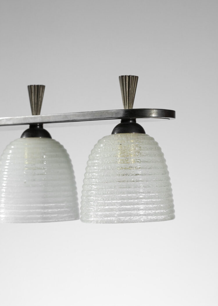 Lustre italien 4 diffuseurs en verre de Murano design vintage
