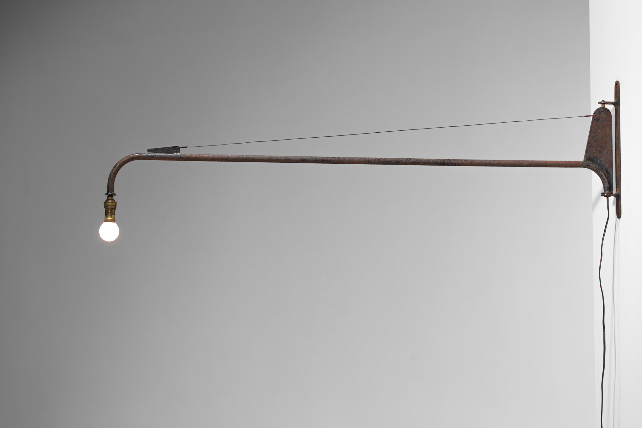 Jean Prouve lamp 50 s oxidized steel D317 Danke Galerie