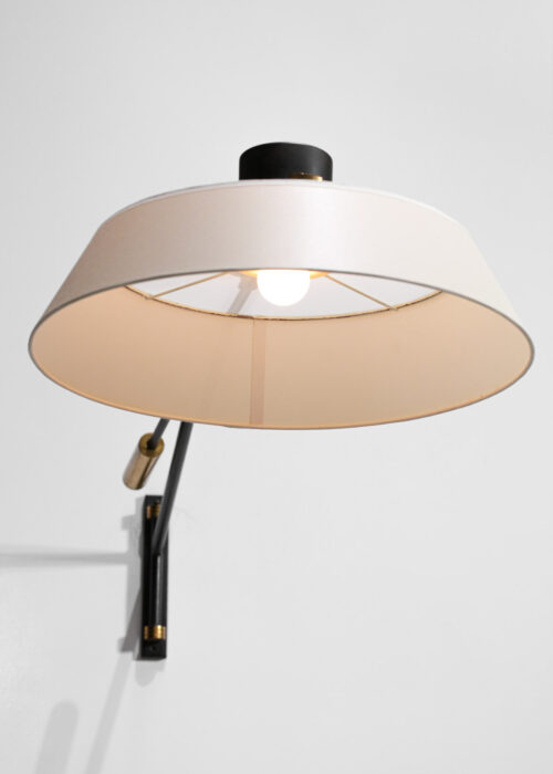 Applique potence murale Arlus années 50 design contrepoids laiton