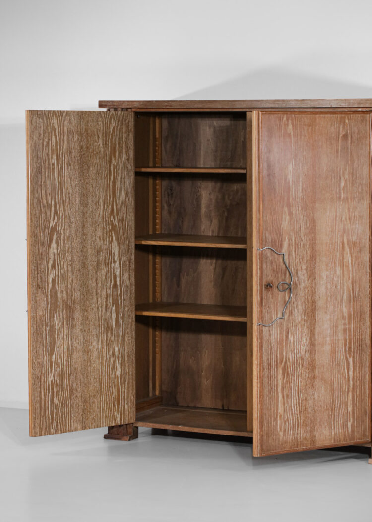 Armoire bois cérusé années 30 / 40 moderniste style Jean Michel Franck