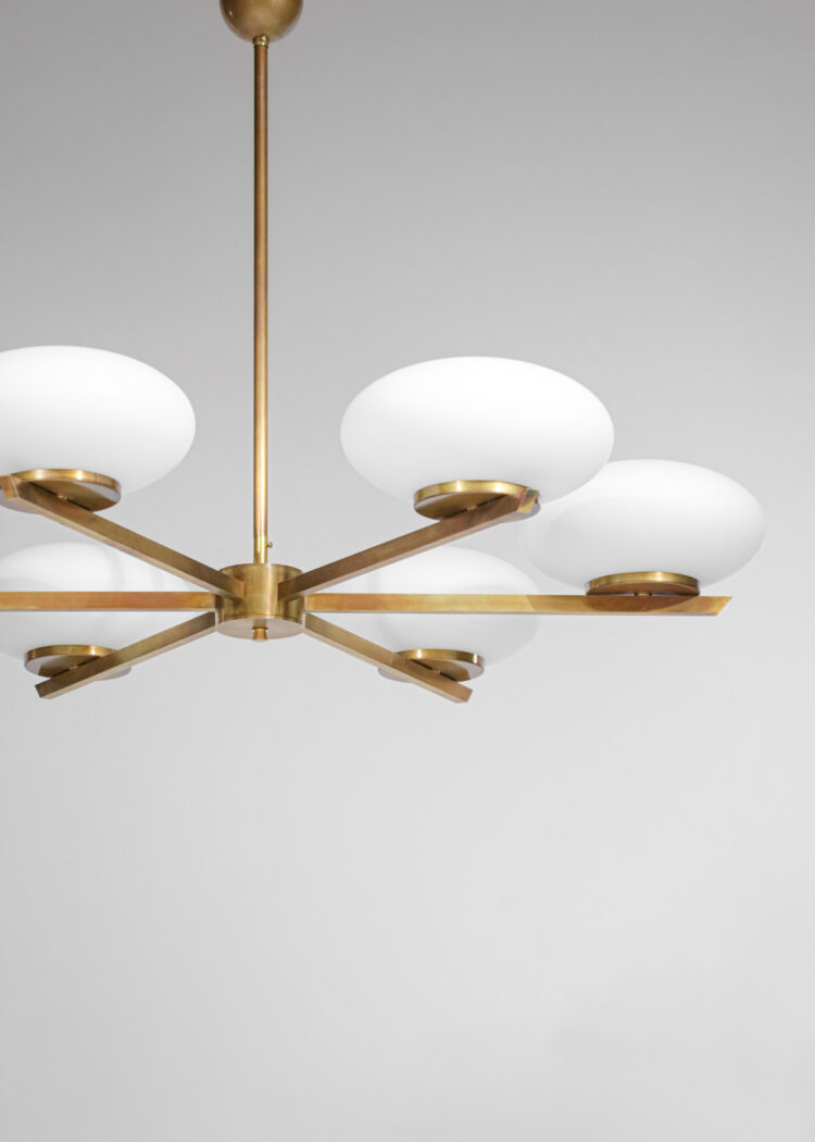 Lustre moderne design 6 opalines ovoïdes "Cora"