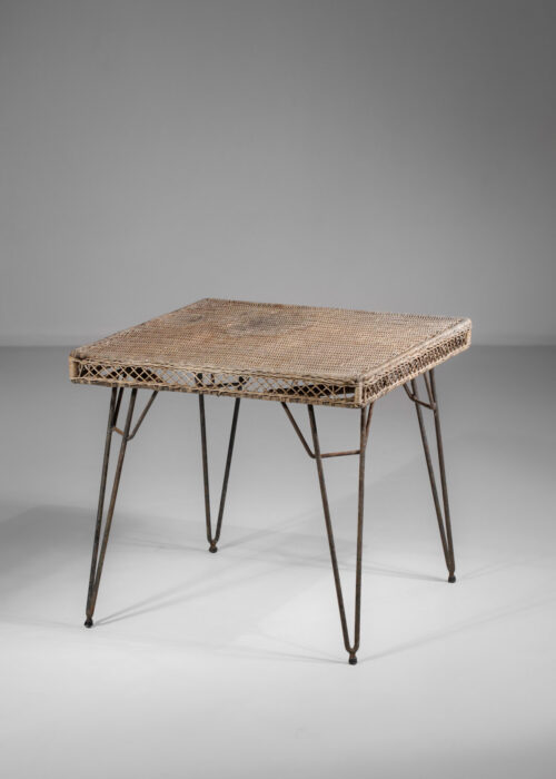 Table rotin tréssé style Matego design vintage