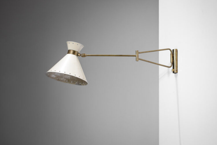 lampe potence Lunel années 50 vintage étoiles laiton