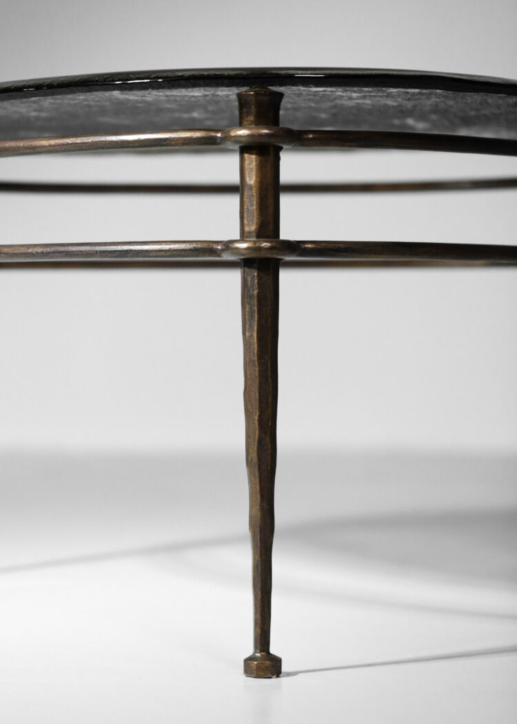 Table basse Lothar Klute verre et bronze design Allemand