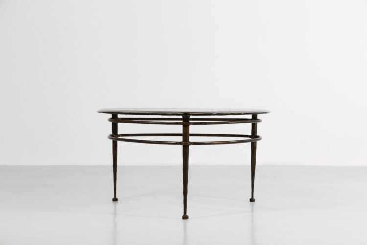 Table basse Lothar Klute verre et bronze design Allemand