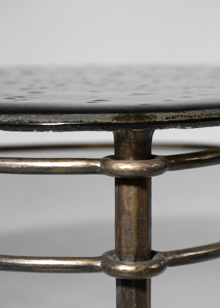 Table basse Lothar Klute verre et bronze design Allemand