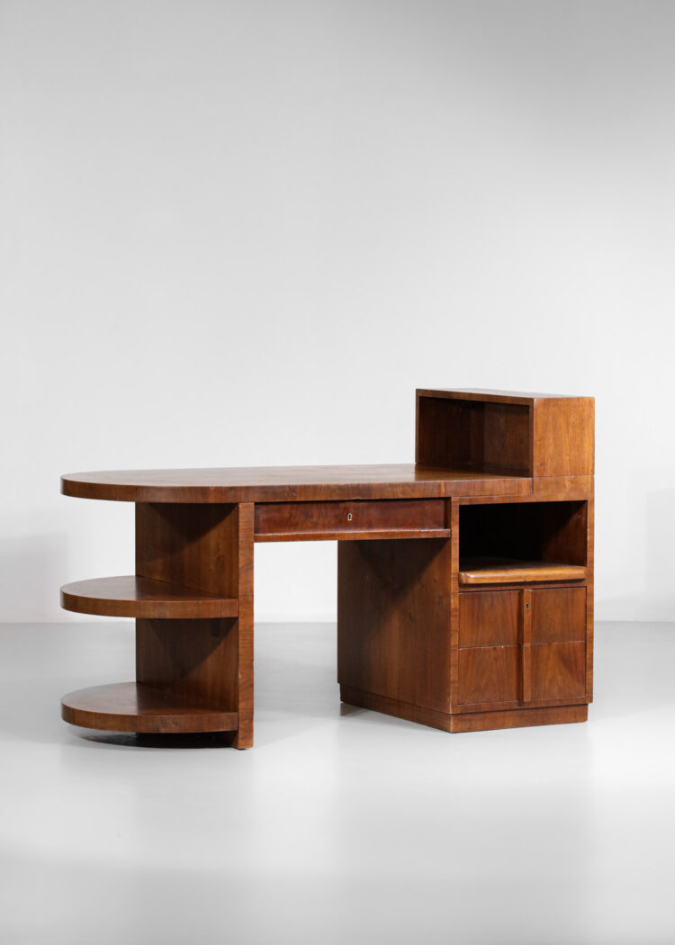 bureau moderniste en chêne des années 40 art déco