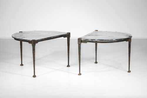 paire de bout de canapé table basse en bronze Lothar klute