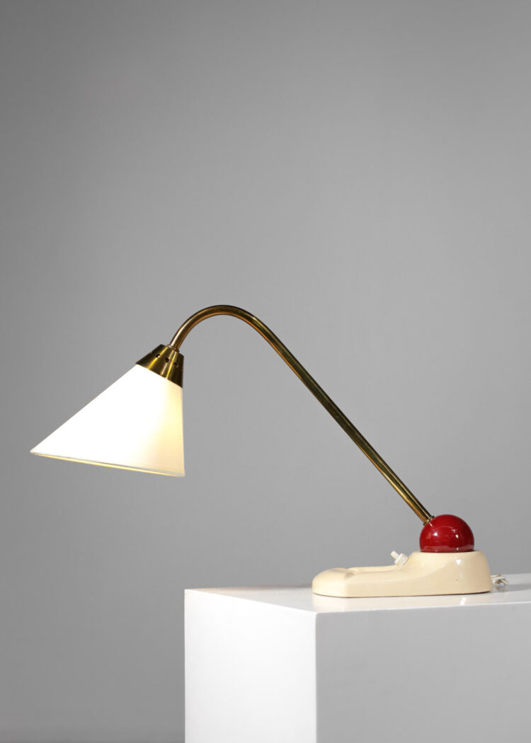 lampe de table française en céramique années 60 boule