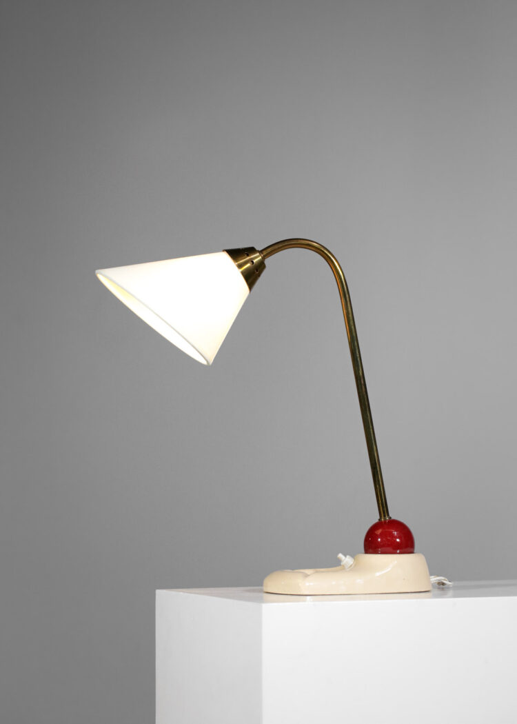 lampe de table française en céramique années 60 boule