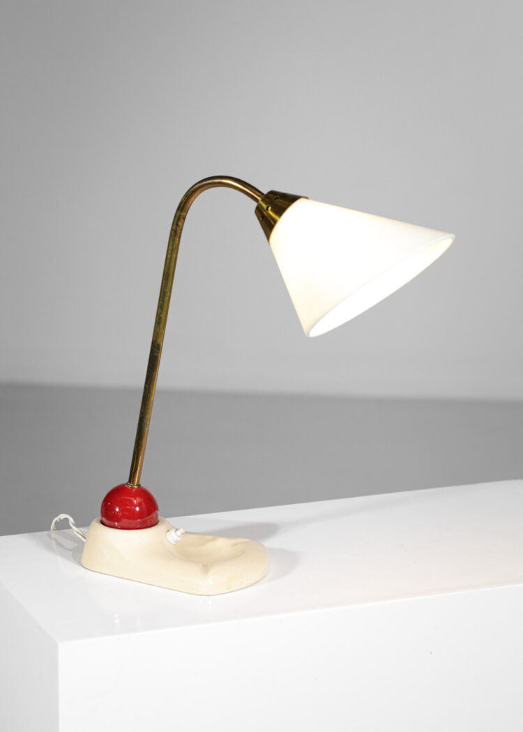 lampe de table française en céramique années 60 boule