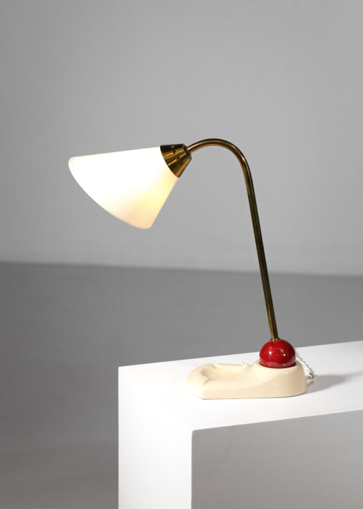 lampe de table française en céramique années 60 boule