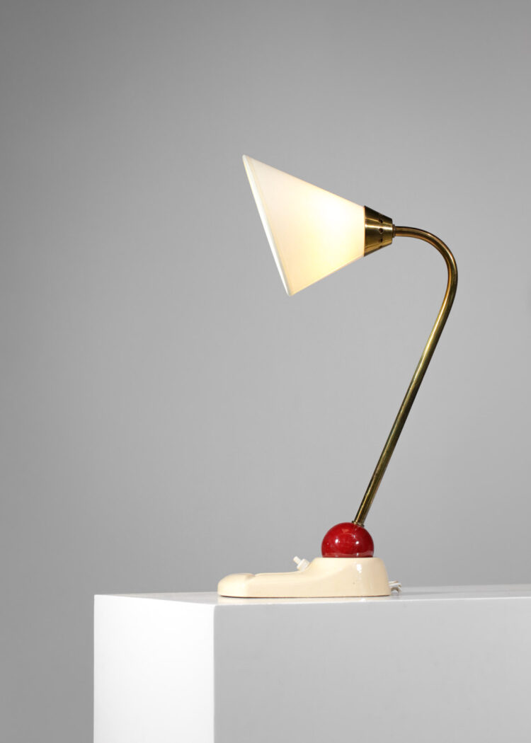 lampe de table française en céramique années 60 boule