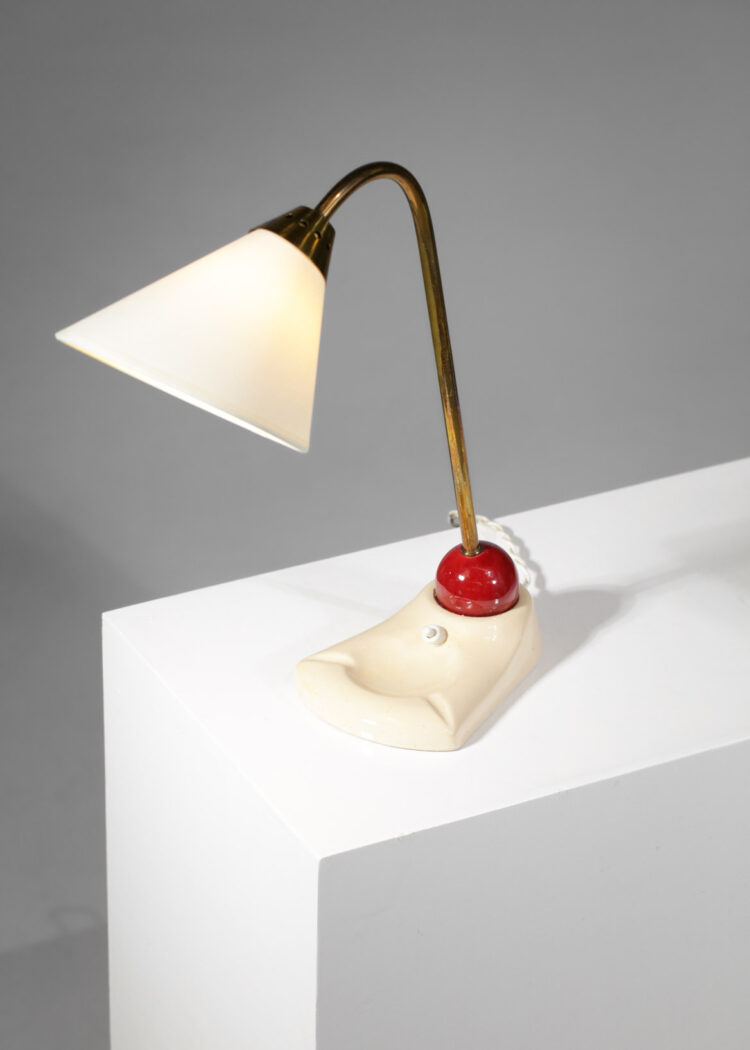 lampe de table française en céramique années 60 boule