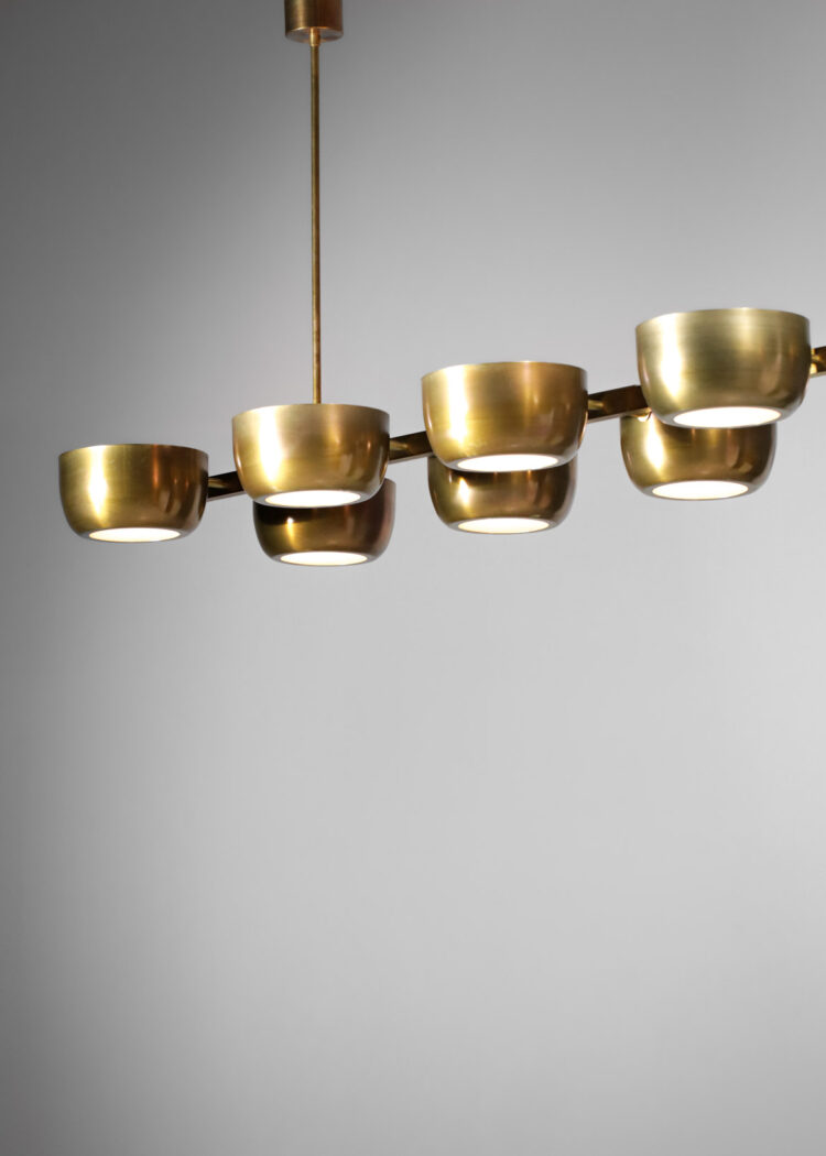 lustre en laiton massif echelle 10 coupelles