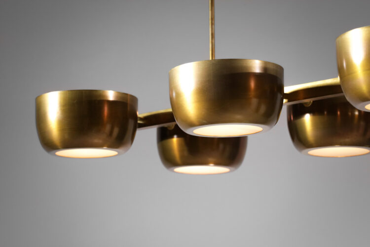 lustre en laiton massif echelle 10 coupelles